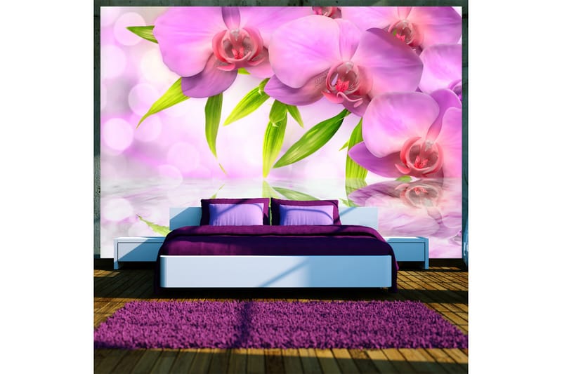 Bakgrunn Orchids In Lilac Color 100x70 - Artgeist sp. z o. o. - Interiør - Tapet - Fototapeter