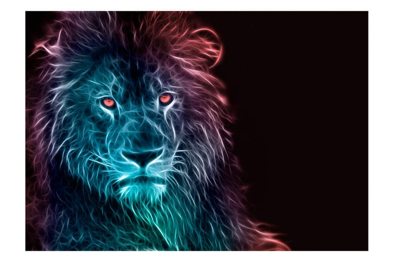 Fototapet Abstract Lion Rainbow 100x70 - Finnes i flere størrelser - Interiør - Tapet - Fototapeter