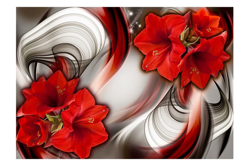 Fototapet Amaryllis Ballad Of The Red 100x70 - Artgeist sp. z o. o. - Interiør - Tapet - Fototapeter