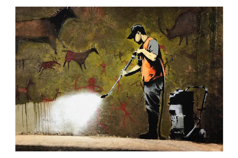 Fototapet Banksy Cave Painting 300x210 - Artgeist sp. z o. o. - Interiør - Tapet - Fototapeter