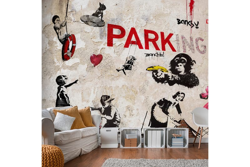 Fototapet Banksy Graffiti Collage 100x70 - Finnes i flere størrelser - Interiør - Tapet - Fototapeter