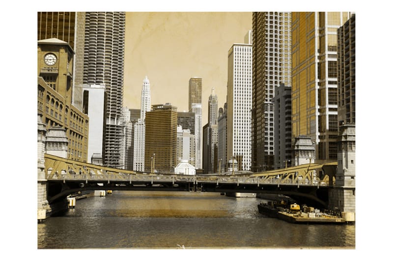 Fototapet Chicagos Brygge Vintageeffekt 350x270 - Artgeist sp. z o. o. - Interiør - Tapet - Fototapeter