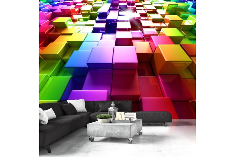 Fototapet Colored Cubes 400x280 - Artgeist sp. z o. o. - Interiør - Tapet - Fototapeter