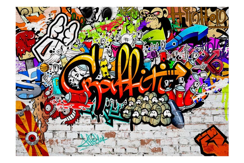 Fototapet Colorful Graffiti 350x245 - Artgeist sp. z o. o. - Interiør - Tapet - Fototapeter