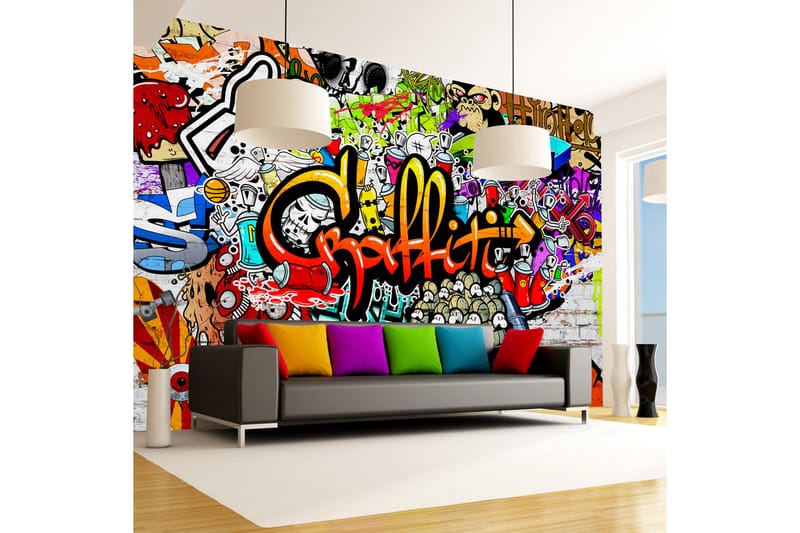 Fototapet Colorful Graffiti 350x245 - Artgeist sp. z o. o. - Interiør - Tapet - Fototapeter