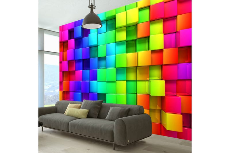 Fototapet Colourful Cubes 150x105 - Artgeist sp. z o. o. - Interiør - Tapet - Fototapeter