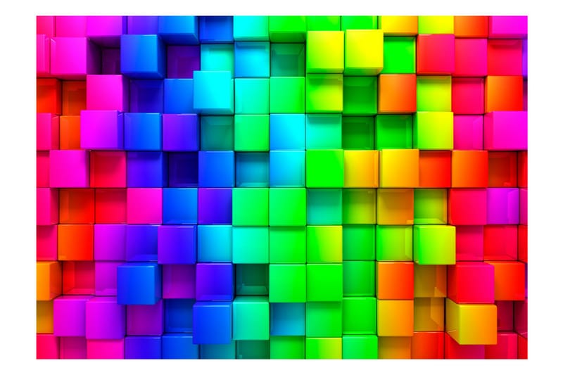 Fototapet Colourful Cubes 350x245 - Artgeist sp. z o. o. - Interiør - Tapet - Fototapeter