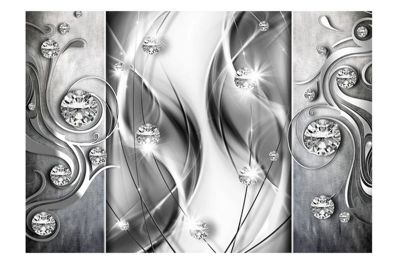 Fototapet Diamonds In Silver 400x280 - Artgeist sp. z o. o. - Interiør - Tapet - Fototapeter