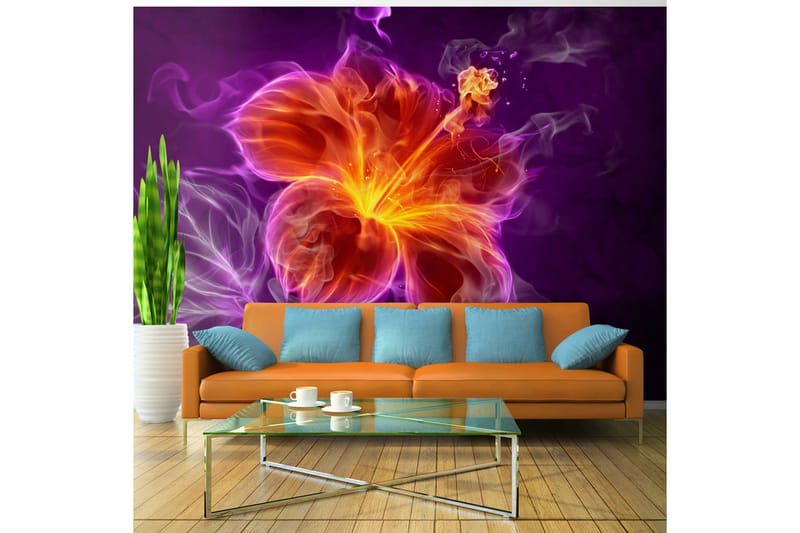 Fototapet Fiery Flower In Purple 250x175 - Artgeist sp. z o. o. - Interiør - Tapet - Fototapeter