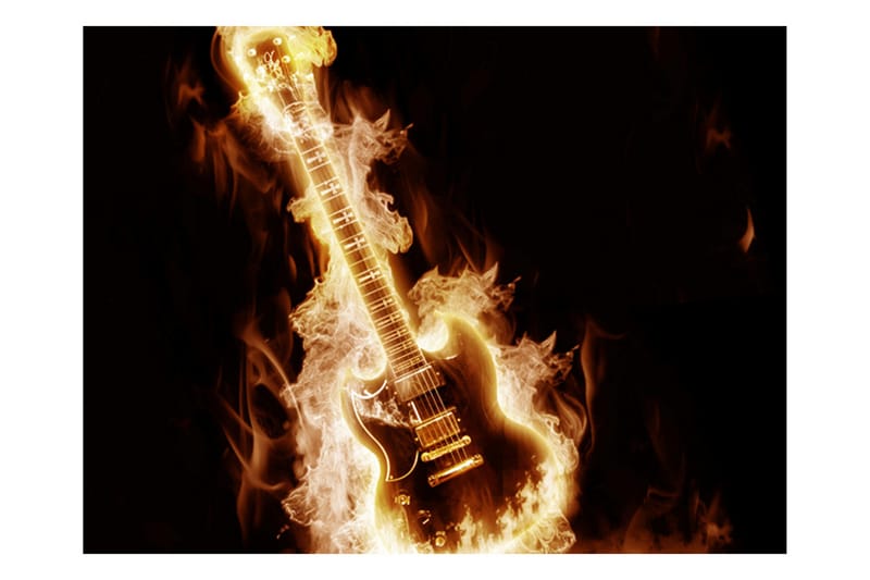 Fototapet Flammende Gitar 200x154 - Artgeist sp. z o. o. - Interiør - Tapet - Fototapeter