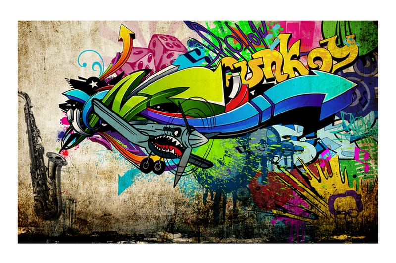 Fototapet Funky Graffiti 150x105 - Artgeist sp. z o. o. - Interiør - Tapet - Fototapeter