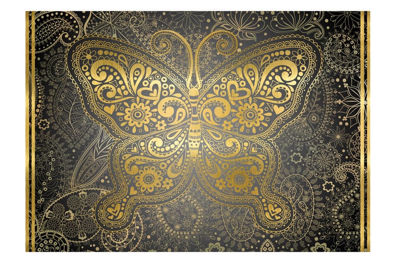 Fototapet Golden Butterfly 100x70 - Finnes i flere størrelser - Interiør - Tapet - Fototapeter