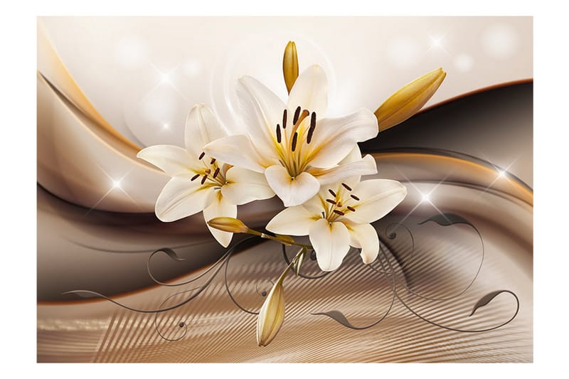 Fototapet Golden Lily 200x140 - Artgeist sp. z o. o. - Interiør - Tapet - Fototapeter