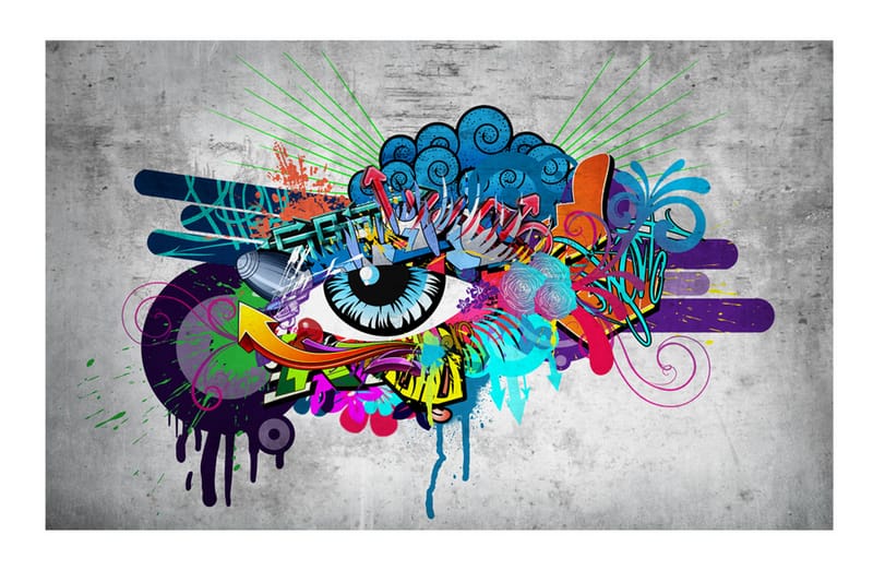 Fototapet Graffiti Eye 200x140 - Artgeist sp. z o. o. - Interiør - Tapet - Fototapeter