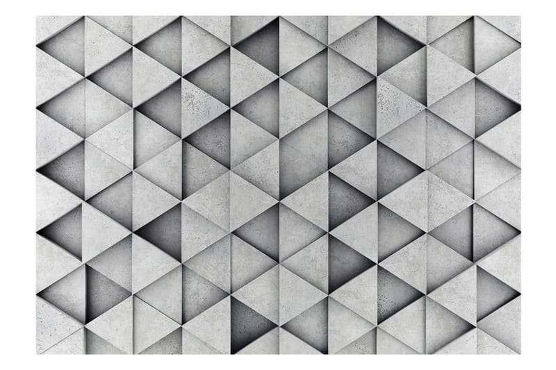 Fototapet Gray Triangles 200x140 - Finnes i flere størrelser - Interiør - Tapet - Fototapeter