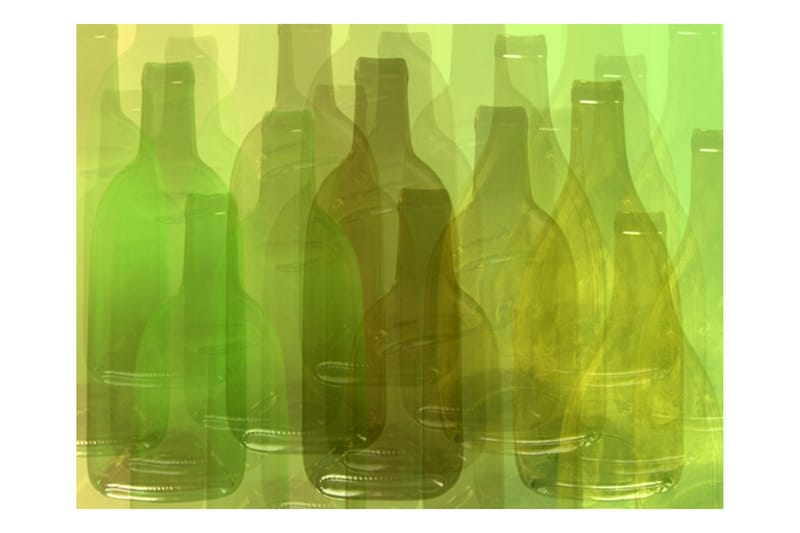 Fototapet Green Bottles 200x154 - Artgeist sp. z o. o. - Interiør - Tapet - Fototapeter