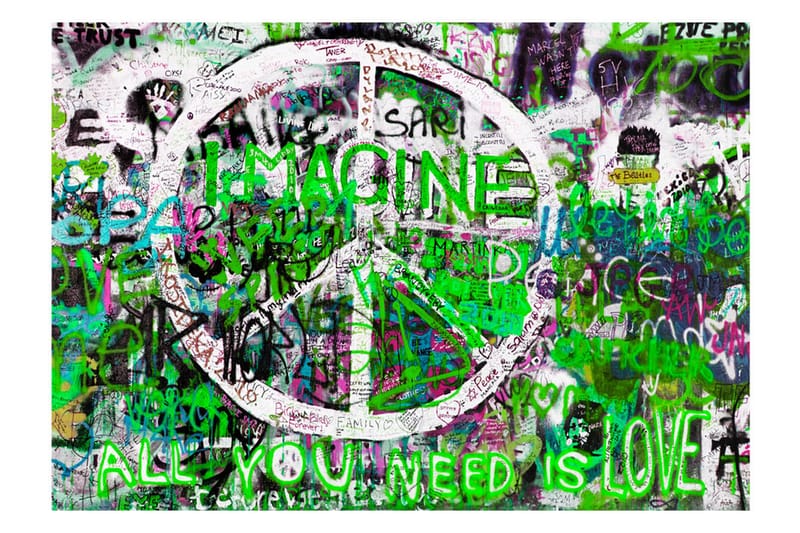 Fototapet Green Graffiti 300x210 - Artgeist sp. z o. o. - Interiør - Tapet - Fototapeter