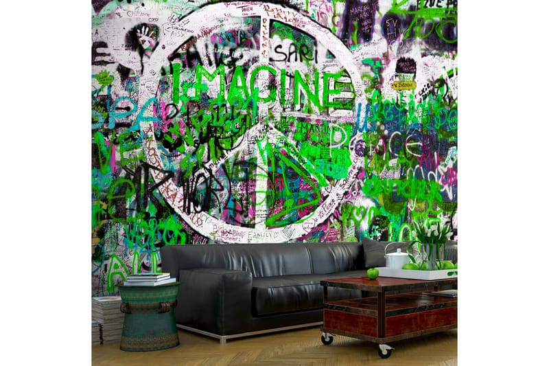 Fototapet Green Graffiti 300x210 - Artgeist sp. z o. o. - Interiør - Tapet - Fototapeter