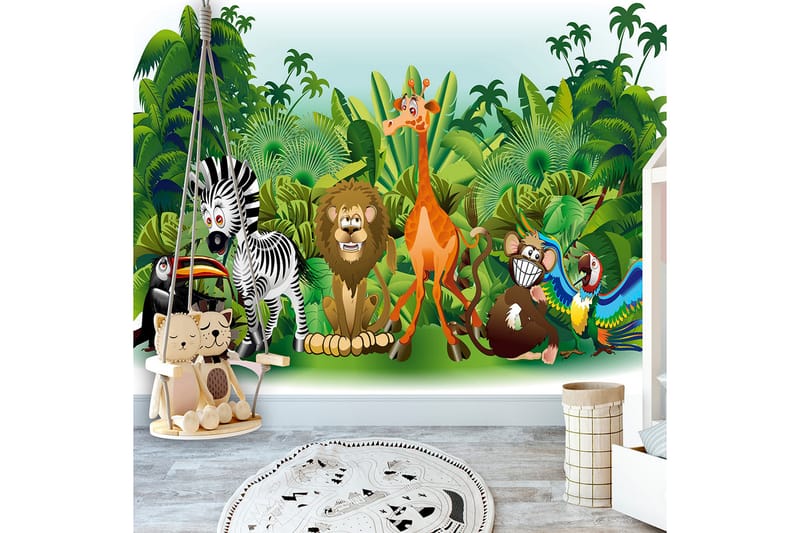 Fototapet Jungle Animals 150x105 - Finnes i flere størrelser - Interiør - Tapet - Fototapeter