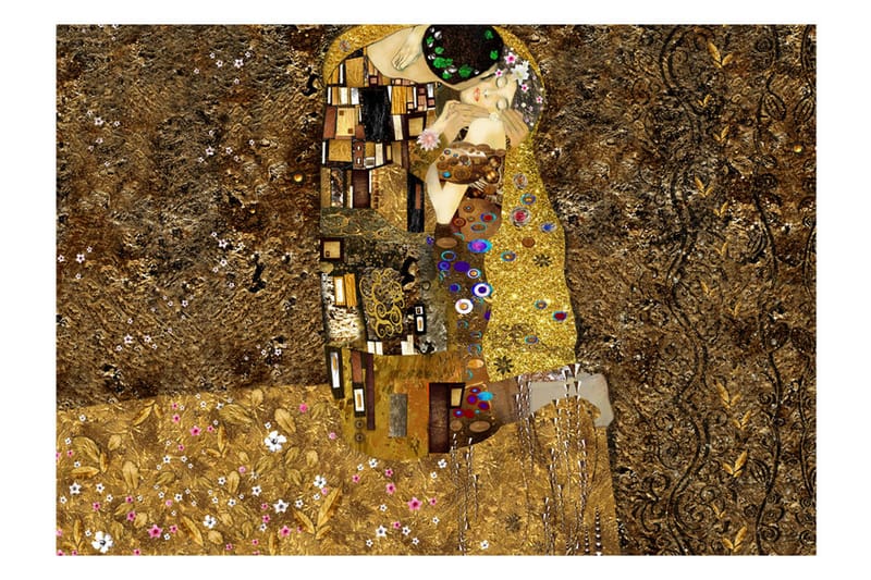 Fototapet Klimt Inspiration Golden Kiss 250x175 - Finnes i flere størrelser - Interiør - Tapet - Fototapeter