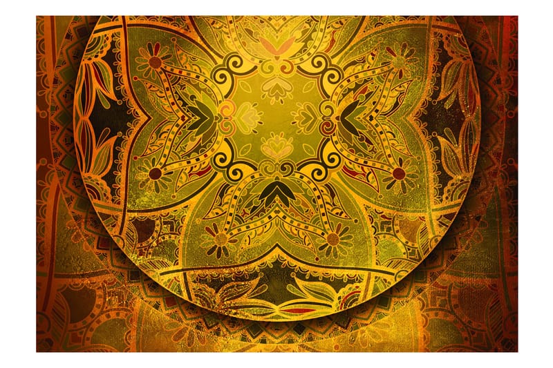 Fototapet Mandala Golden Poem 200x140 - Finnes i flere størrelser - Interiør - Tapet - Fototapeter