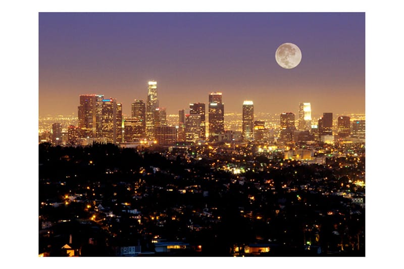 Fototapet Moon Over City Of Angels 200x154 - Artgeist sp. z o. o. - Interiør - Tapet - Fototapeter