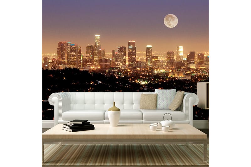 Fototapet Moon Over City Of Angels 200x154 - Artgeist sp. z o. o. - Interiør - Tapet - Fototapeter