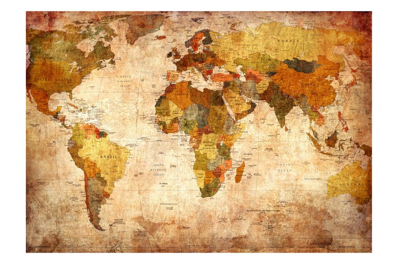 Fototapet Old World Map 100x70 - Finnes i flere størrelser - Interiør - Tapet - Fototapeter