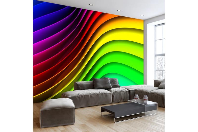 Fototapet Rainbow Waves 100x70 - Artgeist sp. z o. o. - Interiør - Tapet - Fototapeter