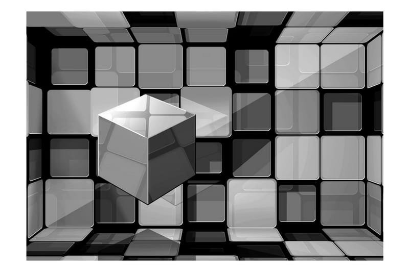 Fototapet Rubik's Cube In Gray 200x140 - Artgeist sp. z o. o. - Interiør - Tapet - Fototapeter