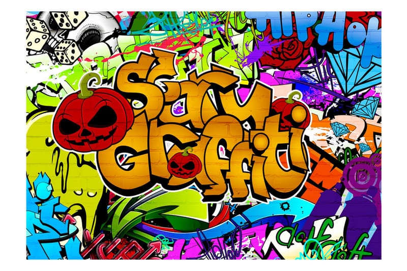 Fototapet Scary Graffiti 200x140 - Artgeist sp. z o. o. - Interiør - Tapet - Fototapeter