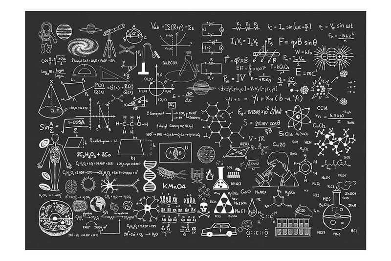 Fototapet Science On Chalkboard 100x70 - Finnes i flere størrelser - Interiør - Tapet - Fototapeter