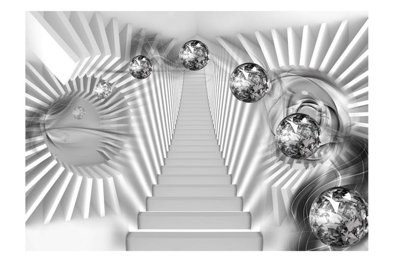 Fototapet Silver Stairs 300x210 - Artgeist sp. z o. o. - Interiør - Tapet - Fototapeter