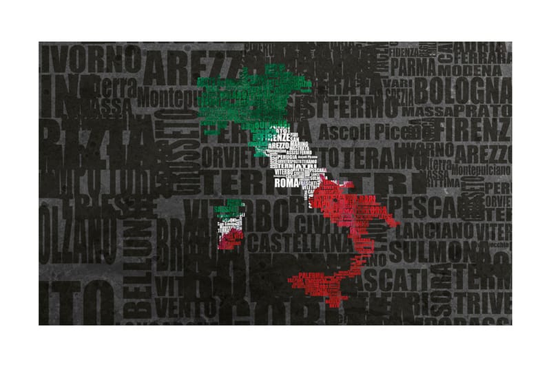 Fototapet Text Map Of Italy 450x270 - Artgeist sp. z o. o. - Interiør - Tapet - Fototapeter