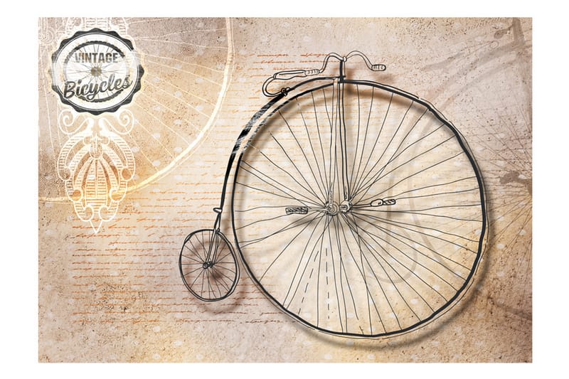 Fototapet Vintage Bicycles Sepia 150x105 - Artgeist sp. z o. o. - Interiør - Tapet - Fototapeter