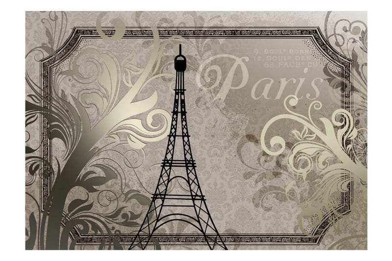 Fototapet Vintage Paris Gold 350x245 - Artgeist sp. z o. o. - Interiør - Tapet - Fototapeter