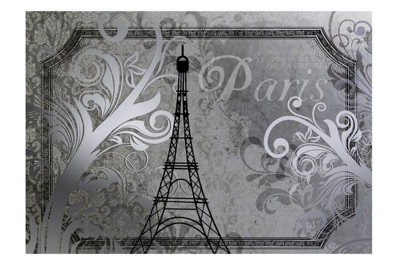 Fototapet Vintage Paris Silver 350x245 - Artgeist sp. z o. o. - Interiør - Tapet - Fototapeter