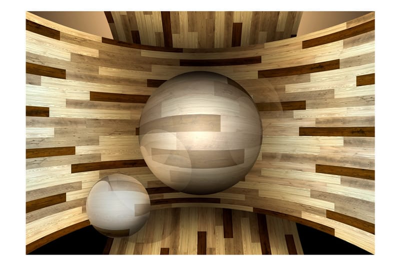 Fototapet Wooden Orbit 350x245 - Artgeist sp. z o. o. - Interiør - Tapet - Fototapeter