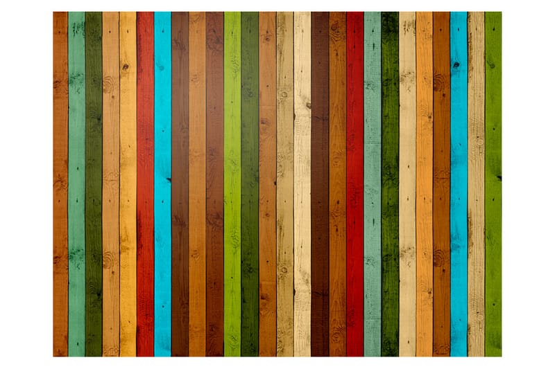 Fototapet Wooden Rainbow 250x193 - Artgeist sp. z o. o. - Interiør - Tapet - Fototapeter