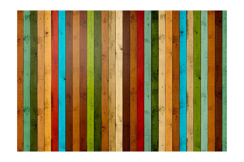 Fototapet Wooden Rainbow 400x270 - Artgeist sp. z o. o. - Interiør - Tapet - Fototapeter