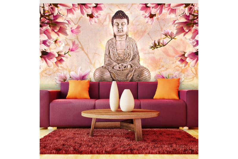 Fototapet XXL Buddha And Magnolia 550x270 - Artgeist sp. z o. o. - Interiør - Tapet - Fototapeter