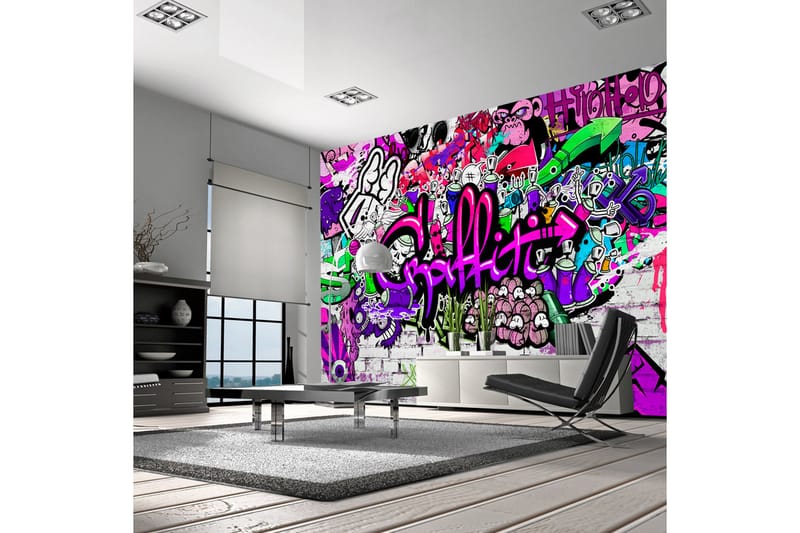 Fototapet Purple Graffiti 300x210 - Artgeist sp. z o. o. - Interiør - Tapet - Fototapeter