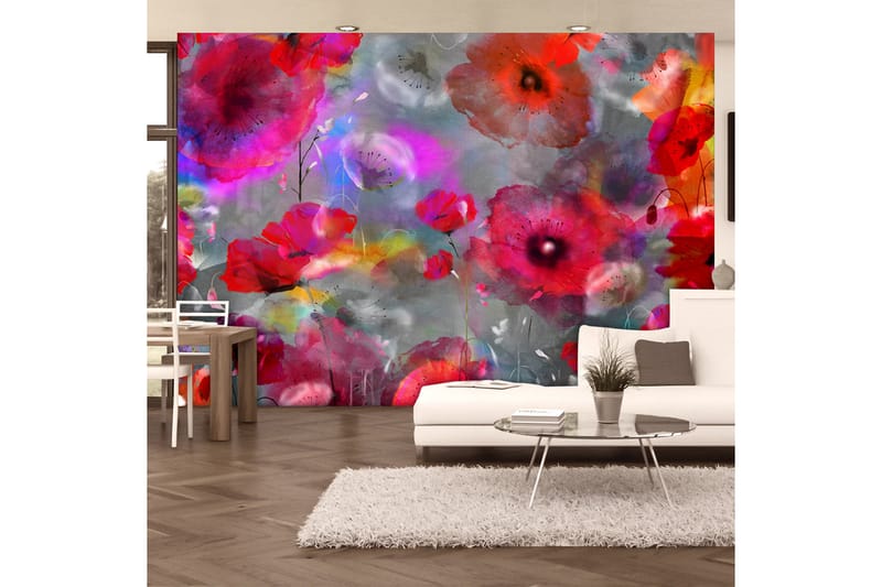 Fototapet Painted Poppies 350x245 - Artgeist sp. z o. o. - Interiør - Tapet - Fototapeter