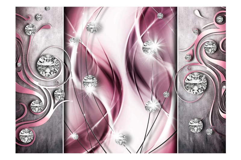 Fototapet Pink And Diamonds 250x175 - Artgeist sp. z o. o. - Interiør - Tapet - Fototapeter