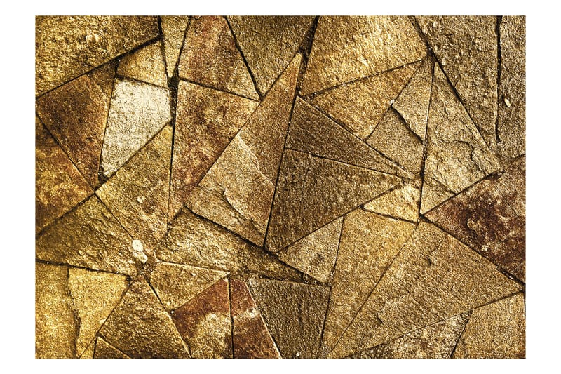 Fototapet Pavement Tiles Golden 200x140 - Artgeist sp. z o. o. - Interiør - Tapet - Fototapeter