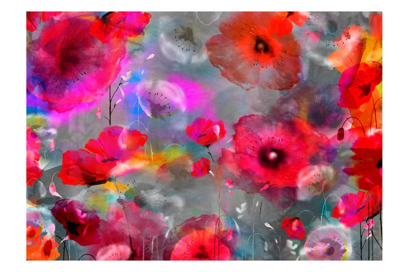 Fototapet Painted Poppies 300x210 - Artgeist sp. z o. o. - Interiør - Tapet - Fototapeter