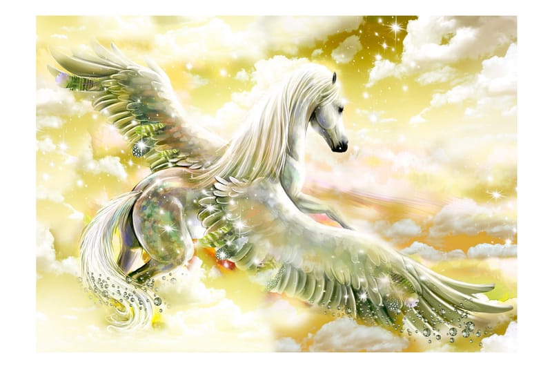 Fototapet Pegasus Yellow 200x140 - Finnes i flere størrelser - Interiør - Tapet - Fototapeter