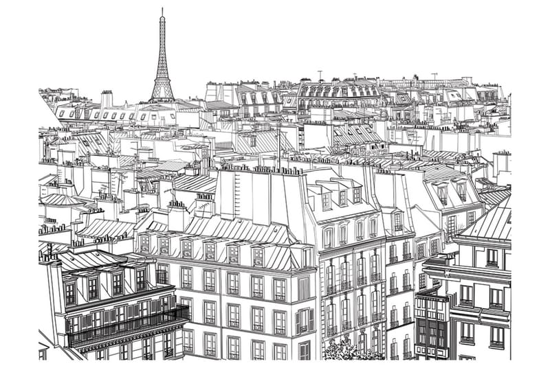 Fototapet Parisian S Sketchbook 250x193 - Artgeist sp. z o. o. - Interiør - Tapet - Fototapeter