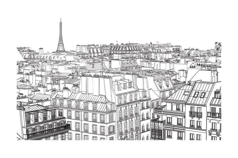 Fototapet Parisian S Sketchbook 450x270 - Artgeist sp. z o. o. - Interiør - Tapet - Fototapeter