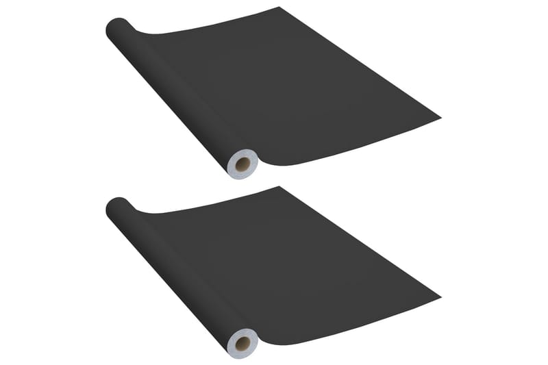 Selvklebende møbelfolier 2 stk 500x90 cm PVC svart - Svart - Interiør - Veggdekorasjon - Dekorativ plast